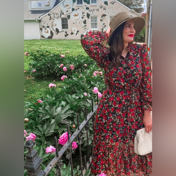 ASOS red floral dress - Picture 1 of 4